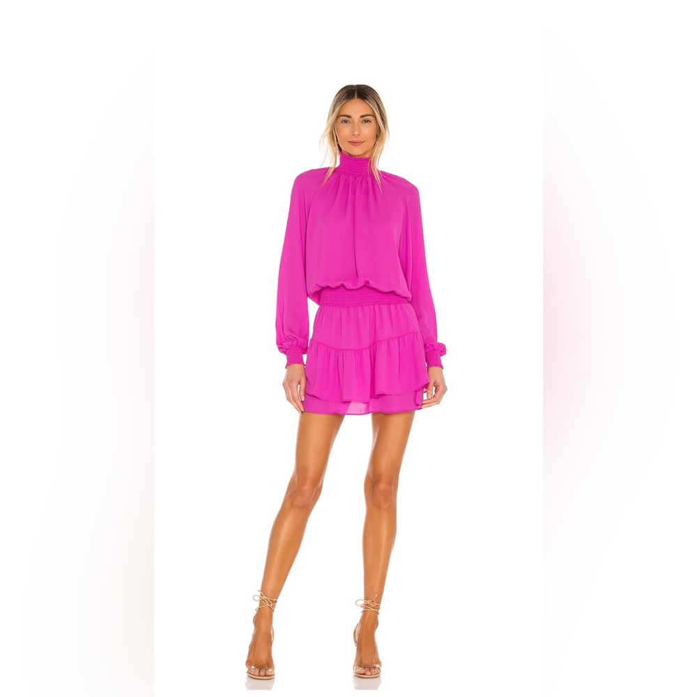 Pink turtleneck skirt dress